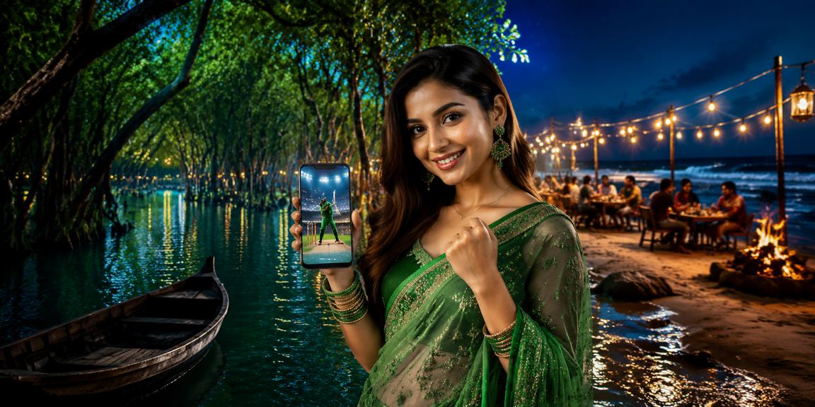 কক্সবাজারে শাড়ি পরা মডেল ক্রিকেট বেটিং রিভিউ দেখছেন